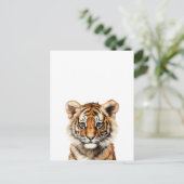 Waterverf Portret van een kleine tijger Briefkaart (Staand voorkant)
