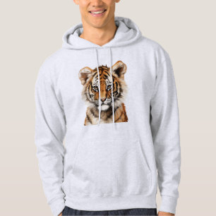 Waterverf Portret van een kleine tijger Hoodie