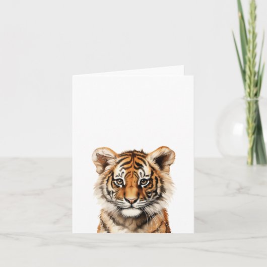 Waterverf Portret van een kleine tijger Kaart (Voorkant)