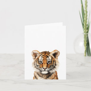 Waterverf Portret van een kleine tijger Kaart