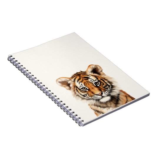 Waterverf Portret van een kleine tijger Notitieboek (Rechterzijde)