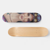 Waterverf portret van een op steampunk geïnspireer persoonlijk skateboard (Horizontaal)