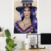 Waterverf portret van een op steampunk geïnspireer poster (Thuiskantoor)