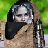 Waterverf Portret van vrouw in blauwe tinten Notitieboek