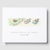 Waterverf Positano Amalfi kust Italië bruiloft Gastenboek (Voorkant)