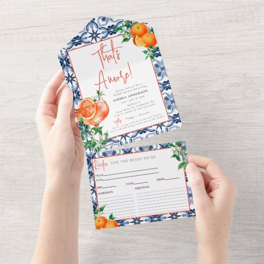 Waterverf Positano Aperol Spritz Recept Kaart (Afscheurbaar)