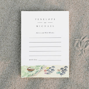 Waterverf Positano Beach Advice en wenst Kaart