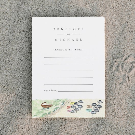 Waterverf Positano Beach Advice en wenst Kaart