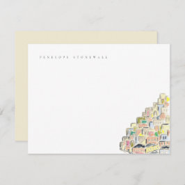 Waterverf Positano Italië Persoonlijke noot Kaart Notitiekaartje