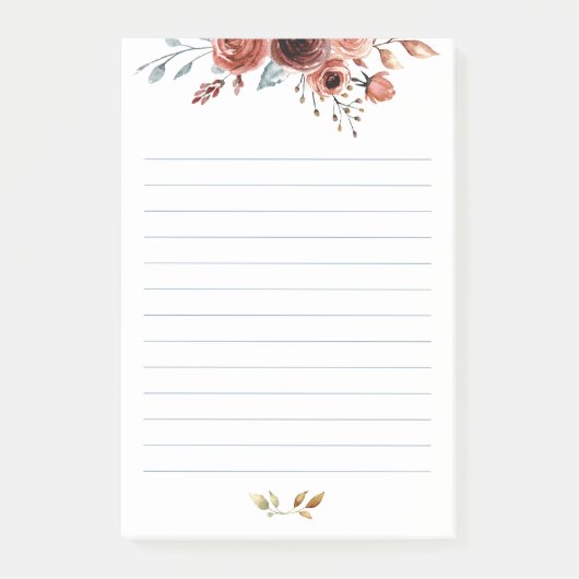 Waterverf Post-it® notes met lijnen (Voorkant)