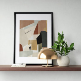 Waterverf poster Abstract Geometrische moderne kun