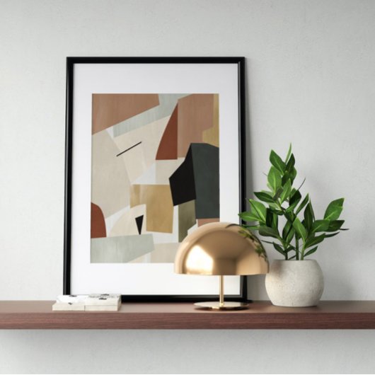 Waterverf poster Abstract Geometrische moderne kun