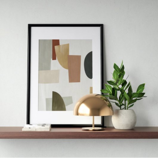 Waterverf poster Abstract Geometrische moderne kun