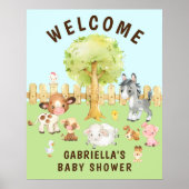Waterverf Poster  Baby shower (Voorkant)