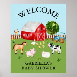 Waterverf Poster Baby shower