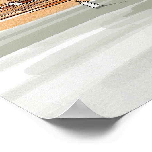 Waterverf Poster Schilderen van het Pantheon Schet (Hoek)