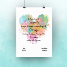 Waterverf Poster Serenity Prayer