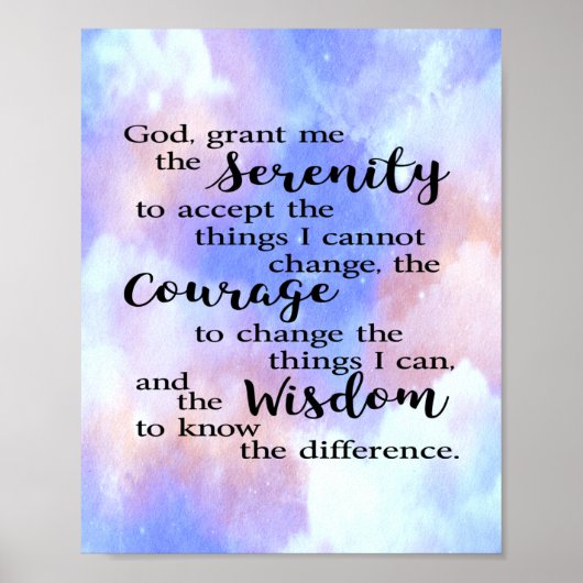 Waterverf Poster Serenity Prayer (Voorkant)