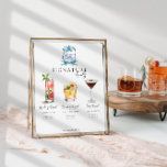 Waterverf | Poster voor de Drink van bride en groo<br><div class="desc">Pas dit teken aan met de namen van de bruid en de bruidegom en hun favoriete keuze voor de drink. Verschillende cocktailillustraties kunnen op verzoek worden gemaakt. Voeg uw douanetekst aan dit ontwerp toe door de "Edit this design sjabloon"vakjes op de rechterkant van het punt te gebruiken of de blauwe...</div>