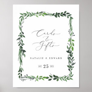waterverf poster voor taarten en cadeaus leafy