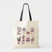 waterverf potcactus tote bag (Voorkant)