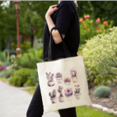 waterverf potcactus tote bag