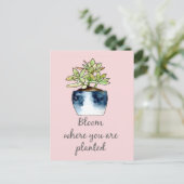 Waterverf Potentieel Succulent en Citaat Briefkaart (Staand voorkant)