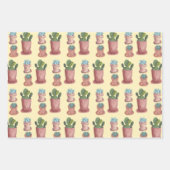 Waterverf Potentiële Planten Succulenten en Cacti  Inpakpapier Vel (Voorkant 2)