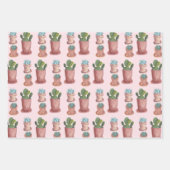 Waterverf Potentiële Planten Succulenten en Cacti  Inpakpapier Vel (Voorkant)