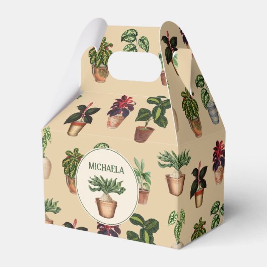 Waterverf Potentiële Planten Terracotta Pots Name Bedankdoosjes (Voorkant Zijde)