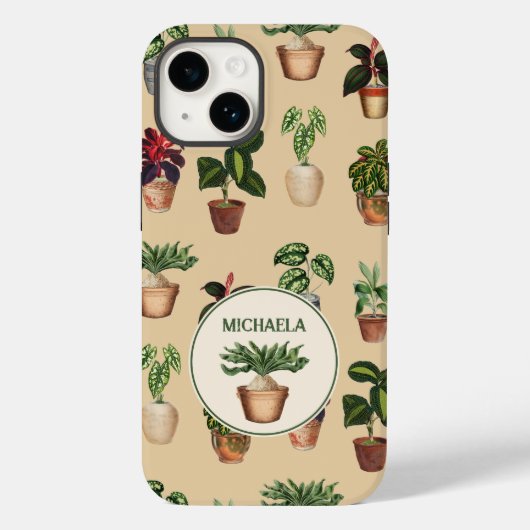 Waterverf Potentiële Planten Terracotta Pots Name Case-Mate iPhone Case (Achterkant)