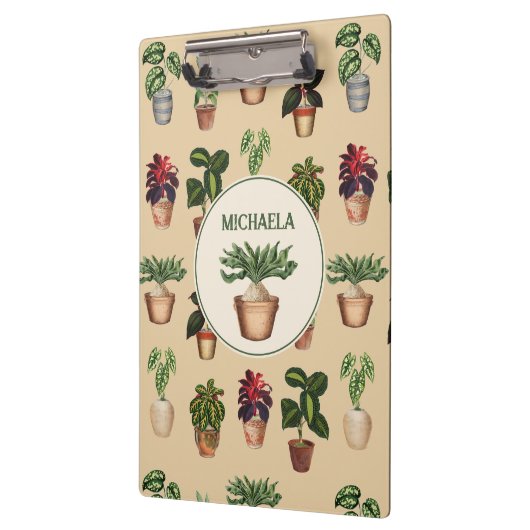 Waterverf Potentiële Planten Terracotta Pots Name Klembord (Links)