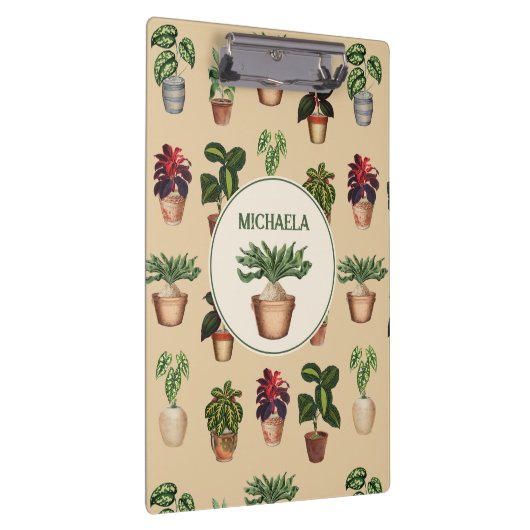 Waterverf Potentiële Planten Terracotta Pots Name Klembord (Rechts)