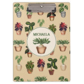 Waterverf Potentiële Planten Terracotta Pots Name Klembord (Voorkant)