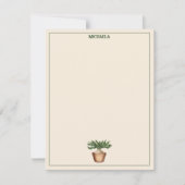 Waterverf Potentiële Planten Terracotta Pots Name Notitiekaartje (Voorkant)