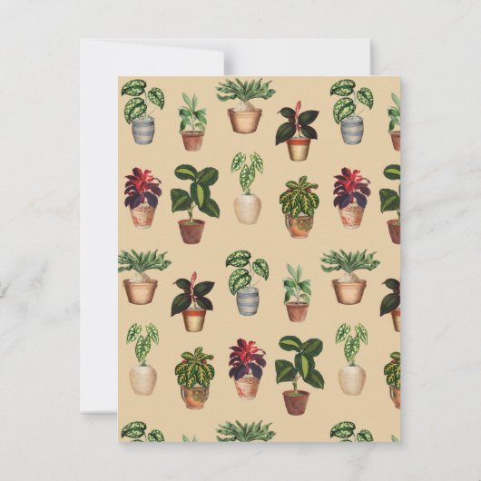 Waterverf Potentiële Planten Terracotta Pots Name Notitiekaartje (Achterkant)