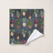 Waterverf Potentiële Planten Terracotta Pots Rusti Bad Handdoek (Wasdoekje)