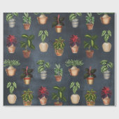 Waterverf Potentiële Planten Terracotta Pots Rusti Cadeaupapier (Vlak)