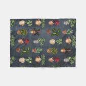 Waterverf Potentiële Planten Terracotta Pots Rusti Fleece Deken (Voorkant (Horizontaal))