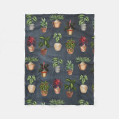 Waterverf Potentiële Planten Terracotta Pots Rusti Fleece Deken (Voorkant)