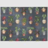 Waterverf Potentiële Planten Terracotta Pots Rusti Tissuepapier (Voorkant)