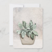 Waterverf Potkamerplant Blank Wenskaart (Voorkant)