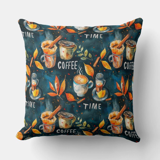 Waterverf potlood inkt koffiekopjes, potten, kanee kussen (Voorkant)