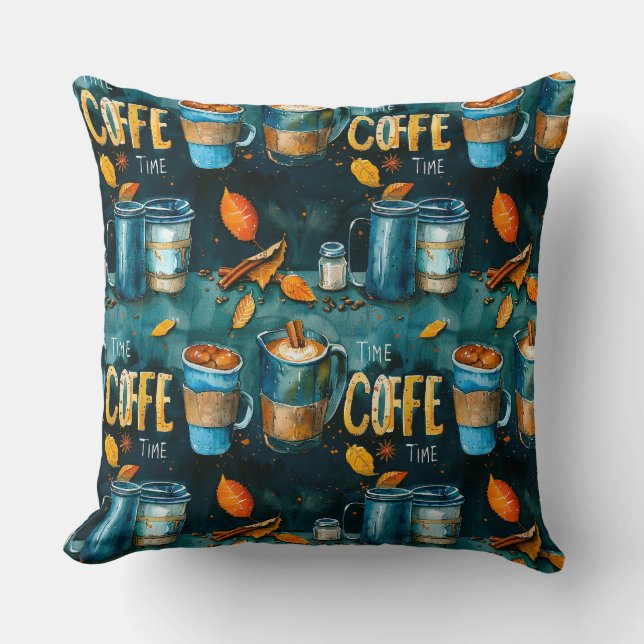 Waterverf potlood inkt koffiekopjes, potten, kanee kussen (Voorkant)