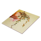 Waterverf Potlood Plant en Butterfly Metal Print Tegeltje (Zijkant)