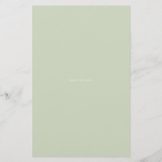 Waterverf Potlood Planten Baby Brunch Invitation (Achterkant)