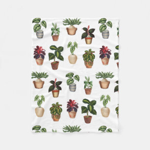 Waterverf Potlood Planten Terracotta Pots Pattern Fleece Deken