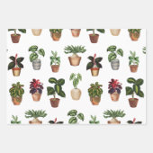 Waterverf Potlood Planten Terracotta Pots Pattern Inpakpapier Vel (Voorkant 3)