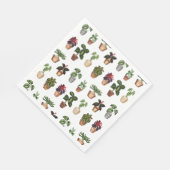 Waterverf Potlood Planten Terracotta Pots Pattern Servet (Hoek)