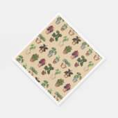 Waterverf Potlood Planten Terracotta Pots Pattern Servet (Hoek)